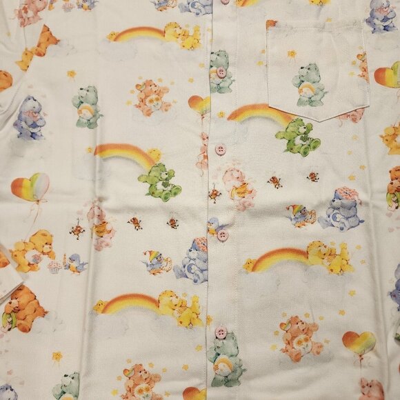 Cakeworthy Care Bears Cousins Flannel Button Down Shirt 80's Cartoon M NEW - Picture 3 of 11
